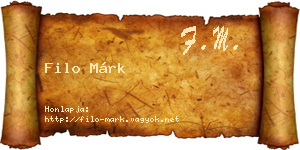 Filo Márk névjegykártya